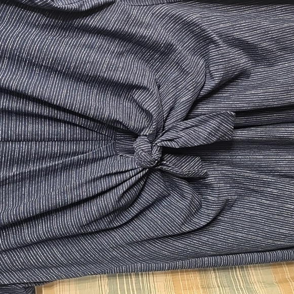 T By Talbots Tie Front Short Sleeve T-Shirt Dress Sheath In Navy - Picture 3 of 7